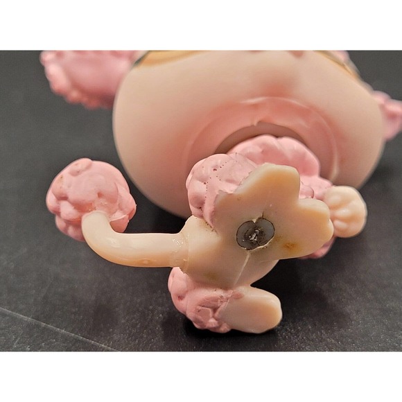 Littlest Pet Shop LPS Pink French Poodle Hasbro Dog Figure Brown Eyes - Picture 9 of 10